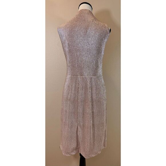 NWT Lauren Ralph Lauren Sleeveless Blush Sheath Knotted Waist Dress Women's 12 - Picture 4 of 11